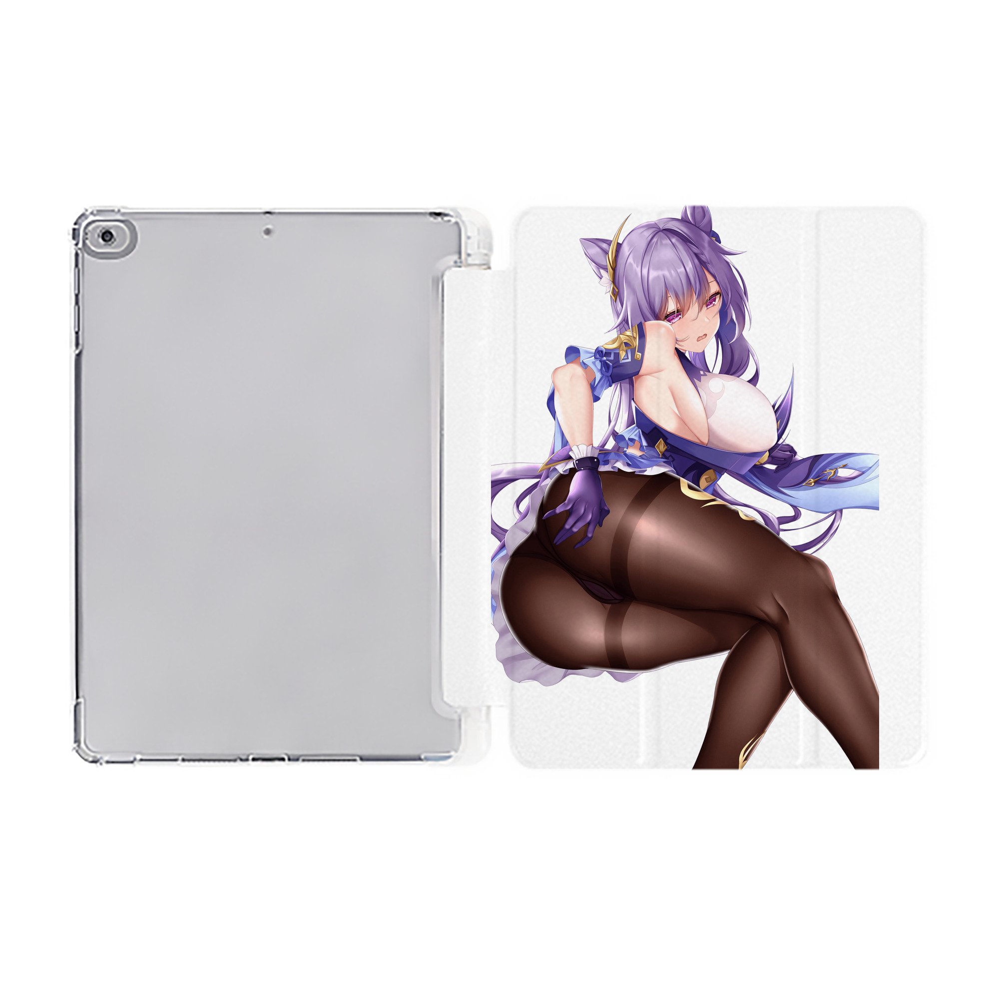 げんし神 刻晴 こくせい genshin Kokusei IPad ケース ペン収納付き 三つ折りスタンド PUレザー×シリコン 対応機種9.5/10.5/10.9インチ